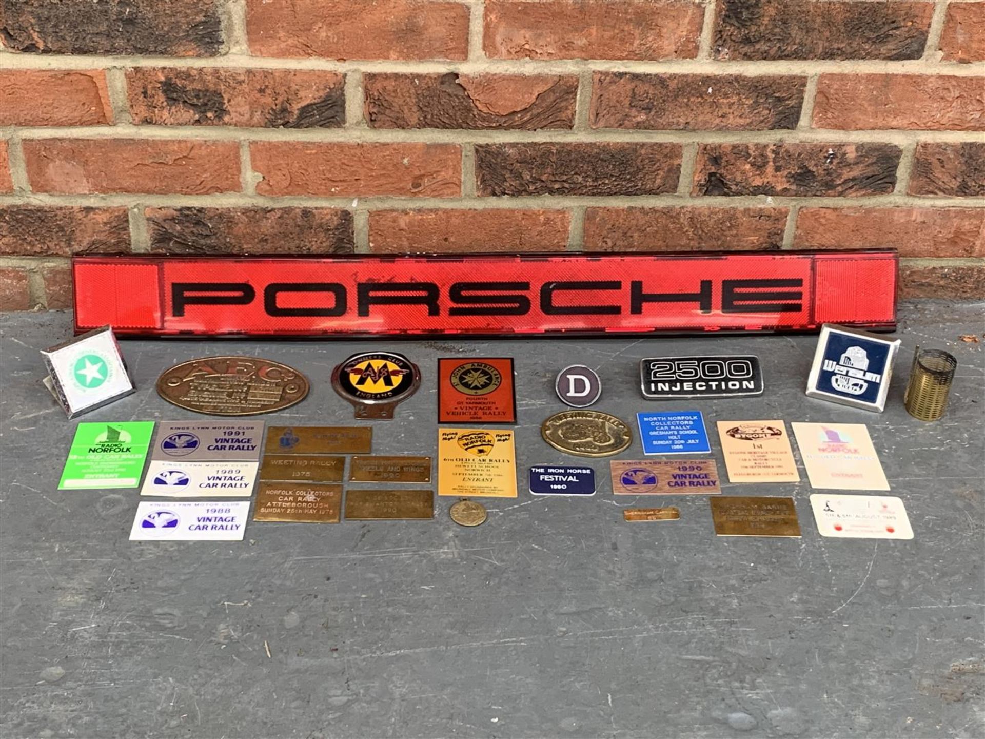 Box Of Assorted Badges To Include Porsche Etc