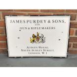 Enamel James Purdey & Sons Gun & Rifle Makers Sign