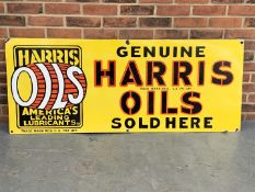 Large Enamel Harris Oils Sold Here Sign
