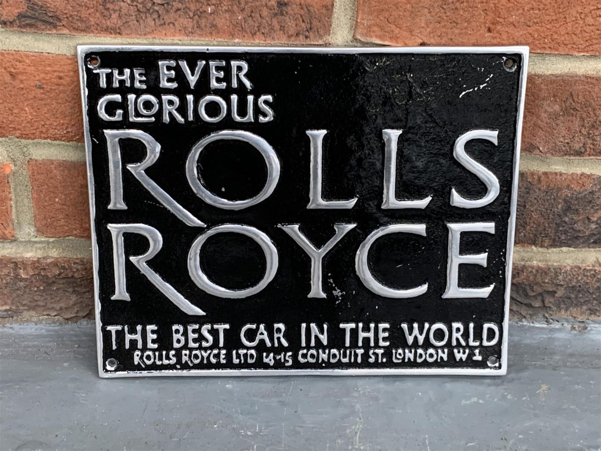 Cast Aluminium The Ever Glorious Rolls Royce" Sign"