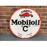 Enamel Circular Gargoyle Mobiloil Sign