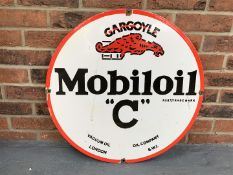 Enamel Circular Gargoyle Mobiloil Sign