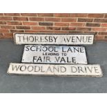 Three Aluminium Street Signs