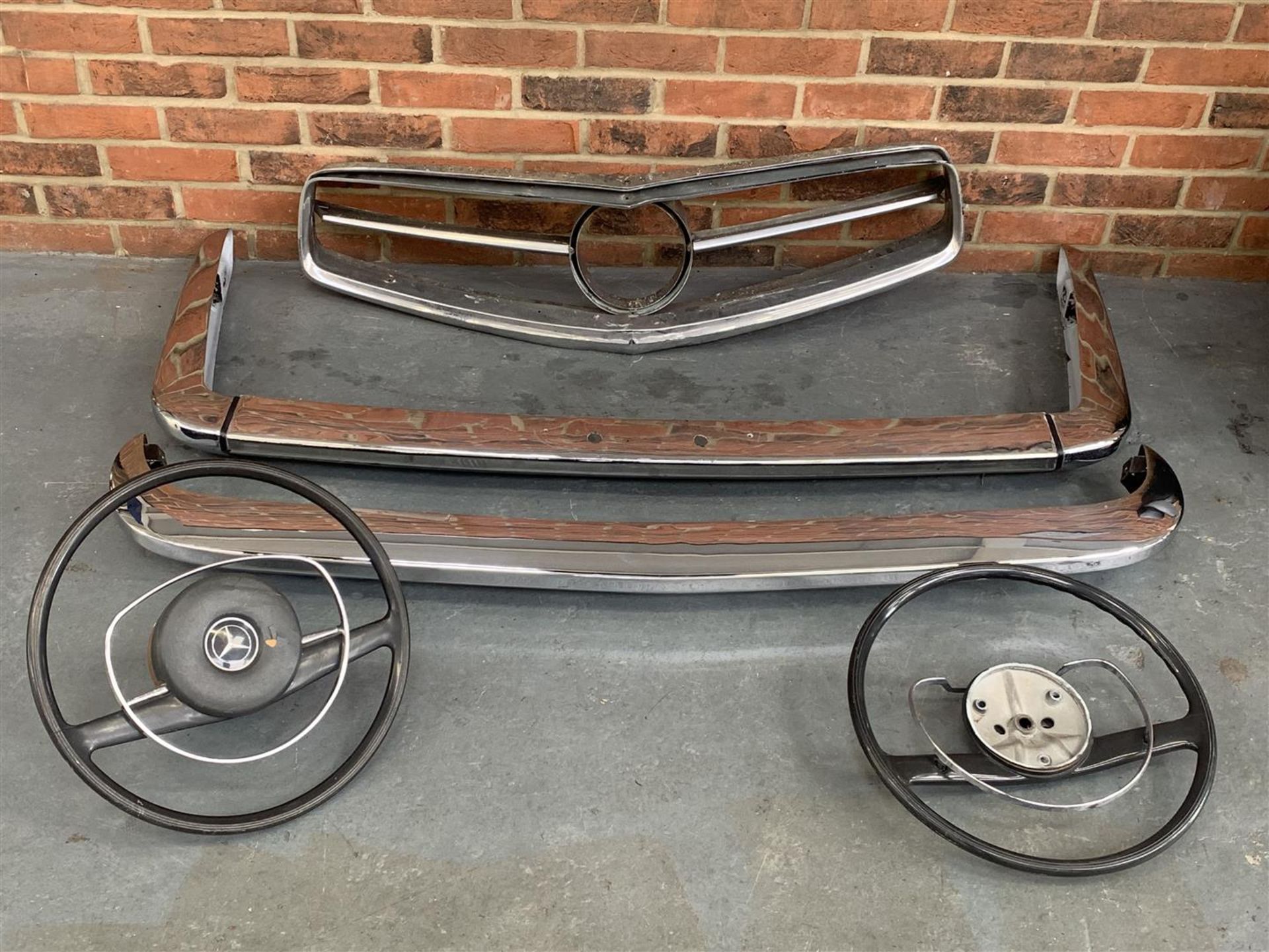 Mercedes SL Grille, Two Steering Wheels & Two Triumph Bumpers
