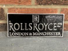 Cast Aluminium Rolls Royce London & Manchester Sign