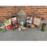 Quantity Of Vintage Castrol Oil Cans Etc