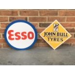 Metal Esso & John Bull Tyre's Sign