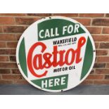 Enamel Call For Castrol Motor Oil Here" Sign"