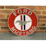 Modern Cast Aluminium Ford Mustang Circular Sign