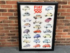 Framed Poster Of Classic Fiat 500 Models