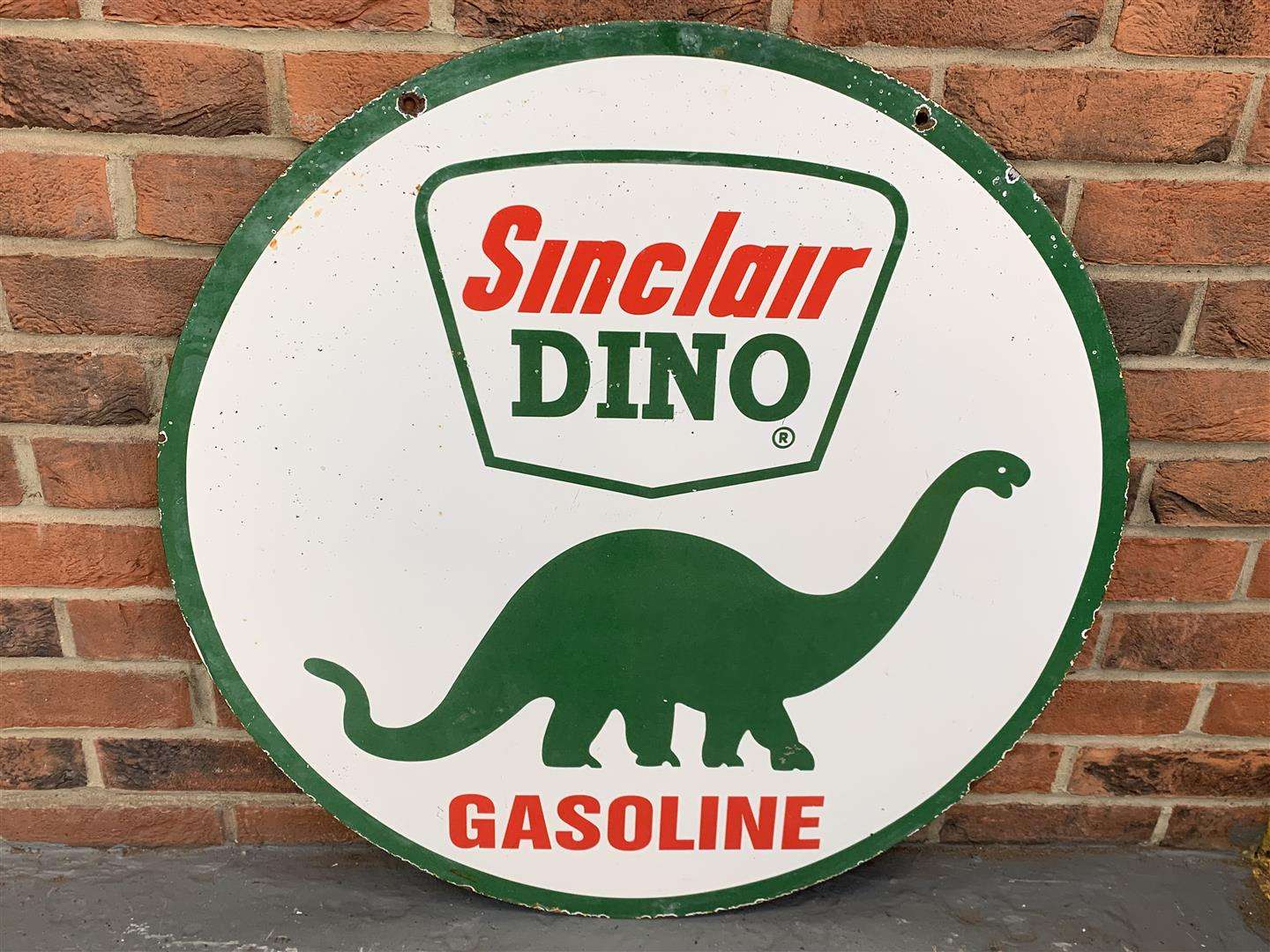 Enamel Circular Sinclair Dino Gasoline Sign - Image 3 of 4