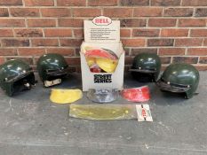 4 Belgian police motorcycle helmets &amp; 25 NOS Bell visors