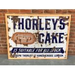 Original Enamel Thorleys Cake Sign A/F