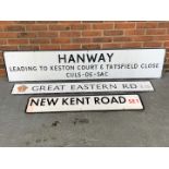Three Metal London Street Signs&nbsp;