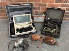 Ex Goodwood Tandy portable computer, Corona typewriter &amp; 3 vintage cameras