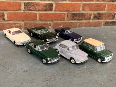 Six Die Cast Model Cars 1:18 Scale