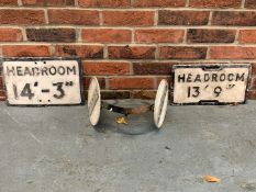 Three Vintage Cast Aluminium Road Signs