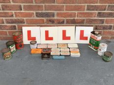 Ex Goodwood mixed vintage lot includes tobacco tins &amp; oil cans&nbsp;