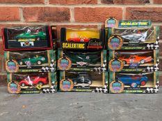 Nine Boxed Scalextric Cars, Seven From The Power And The Glory Collection