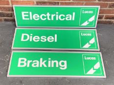 Three Lucas Plastic, Electrical, Diesel &amp; Braking Signs (3)