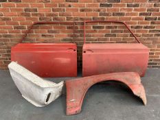 Ex Goodwood MK I Cortina pair of doors A/F, front drivers side wing &amp; part rear panel