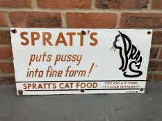 Enamel Spratts Cat Food Sign