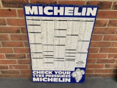 Tin Michelin Check Your Tyre Pressure Chart Sign