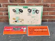 Metal Comma Abrasive Papers Sign &amp; Two Plastic Safety Signs (3)