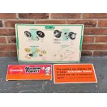 Metal Comma Abrasive Papers Sign &amp; Two Plastic Safety Signs (3)