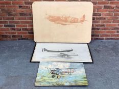 Three Framed Aeronautical Prints