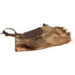 A 19TH CENTURY GERMAN GAME CARRIER, the fur faced leather bag with two further integral accessory