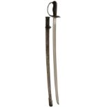 AN 1899 PATTERN JAPANESE NCO'S CAVALRY SABRE OR SWORD, 77cm slightly curved fullered blade struck