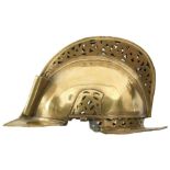 A PHILLIPINES MORO HELMET, the characteristic cast brass body of typically Spanish or Portuguese