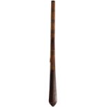 A 19TH CENTURY SOLOMON ISLANDS PADDLE CLUB, 115cm flattened ovoid haft with leaf-shaped terminal