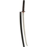 A KATANA, 70cm Shinto blade with one mekugi-ana signed Sukemune, rebound tsuka with mixed shakudo