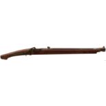 A HEAVY JAPANESE MATCHLOCK MUSKET, Edo period, 70cm sighted barrel with top flat and tulip-shaped