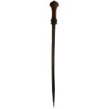A 19TH CENTURY MOROCCAN JANWI OR SHORT SWORD, 52.5cm slightly curved fullered blade decorated with