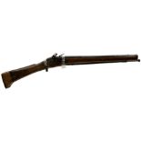 AN ENGLISH CIVIL WAR PERIOD MUSKETOON, 26.25inch heavy barrel, associated flat lock, full stock,