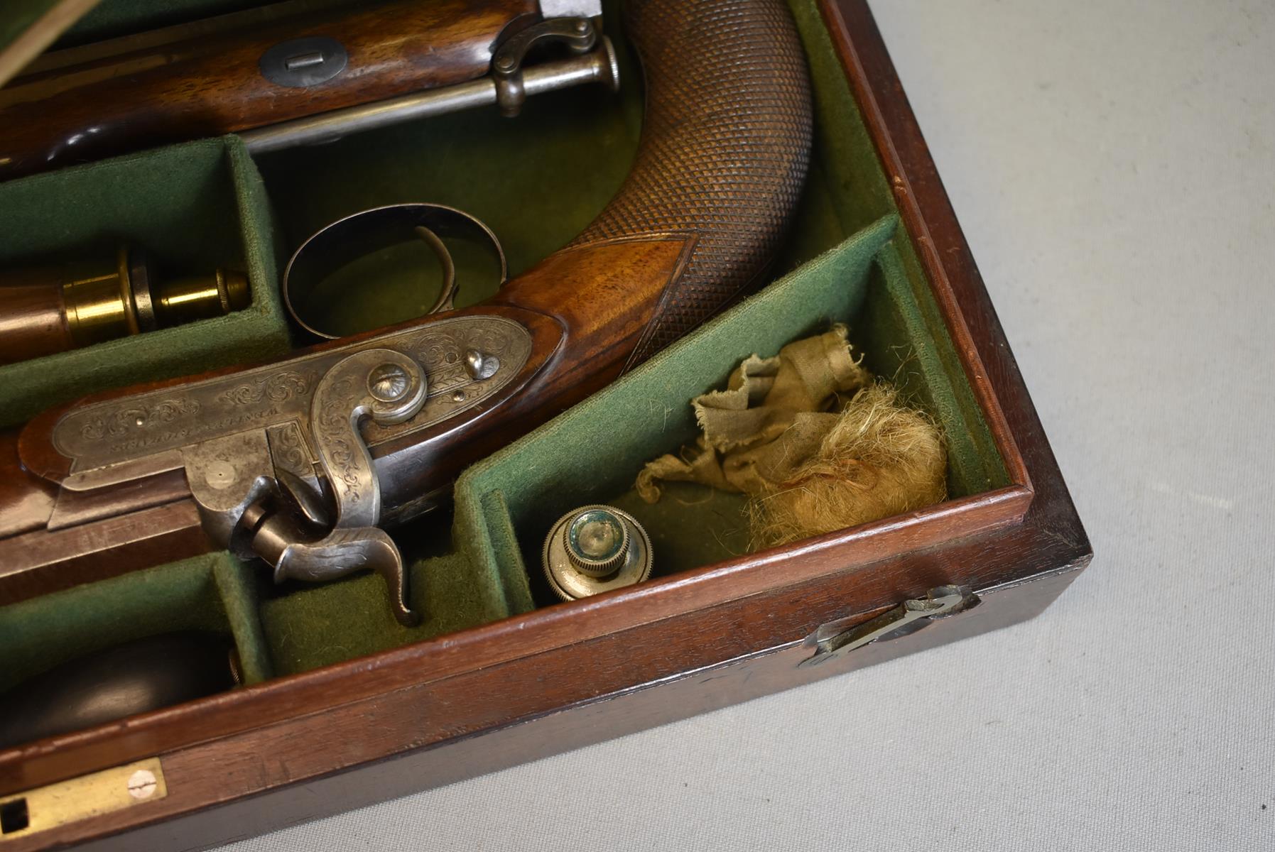 A GOOD CASED PAIR OF .600 CALIBRE PERCUSSION OFFICER'S PISTOLS BY WESTLEY RICHARDS, 9inch sighted - Image 27 of 29