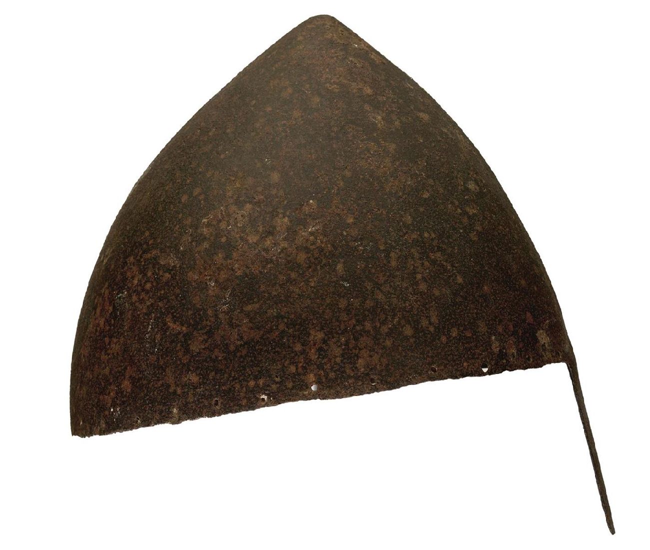 THE PROPERTY OF A GENTLEMAN: A 12TH CENTURY NORMAN NASAL BAR HELMET, the single piece skull drawn up - Image 5 of 21