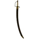 A GEORGIAN NAVAL OFFICER'S HANGER, 73cm sharply curved blade by Osborn, sharpened for use and with