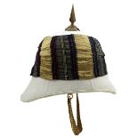 A VICTORIAN INDIAN ARMY OFFICER'S INFANTRY PATTERN FOREIGN SERVICE HELMET, the white six panel