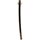 A RARE 1900 PATTERN EXPERIMENTAL CAVALRY TROOPER'S SCABBARD, the black painted wooden body with