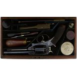 A CASED 54-BORE FIVE-SHOT PERCUSSION DEANE, HARDING & DEANE 2ND MODEL REVOLVER, 6inch sighted