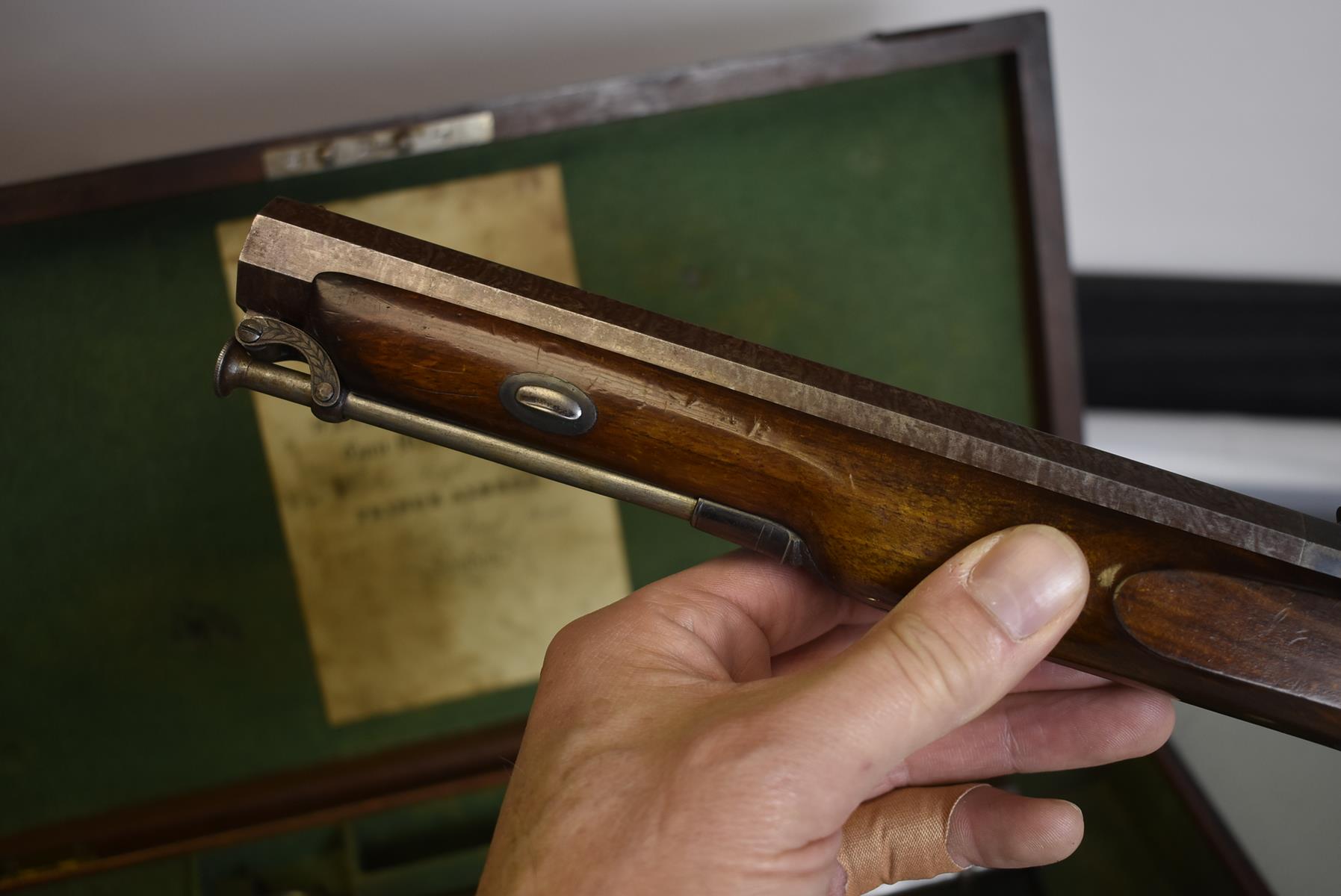 A GOOD CASED PAIR OF .600 CALIBRE PERCUSSION OFFICER'S PISTOLS BY WESTLEY RICHARDS, 9inch sighted - Image 22 of 29