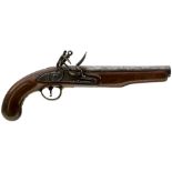 A .750 CALIBRE 1796 PATTERN FLINTLOCK HEAVY DRAGOON PISTOL, 9inch barrel, border engraved lock