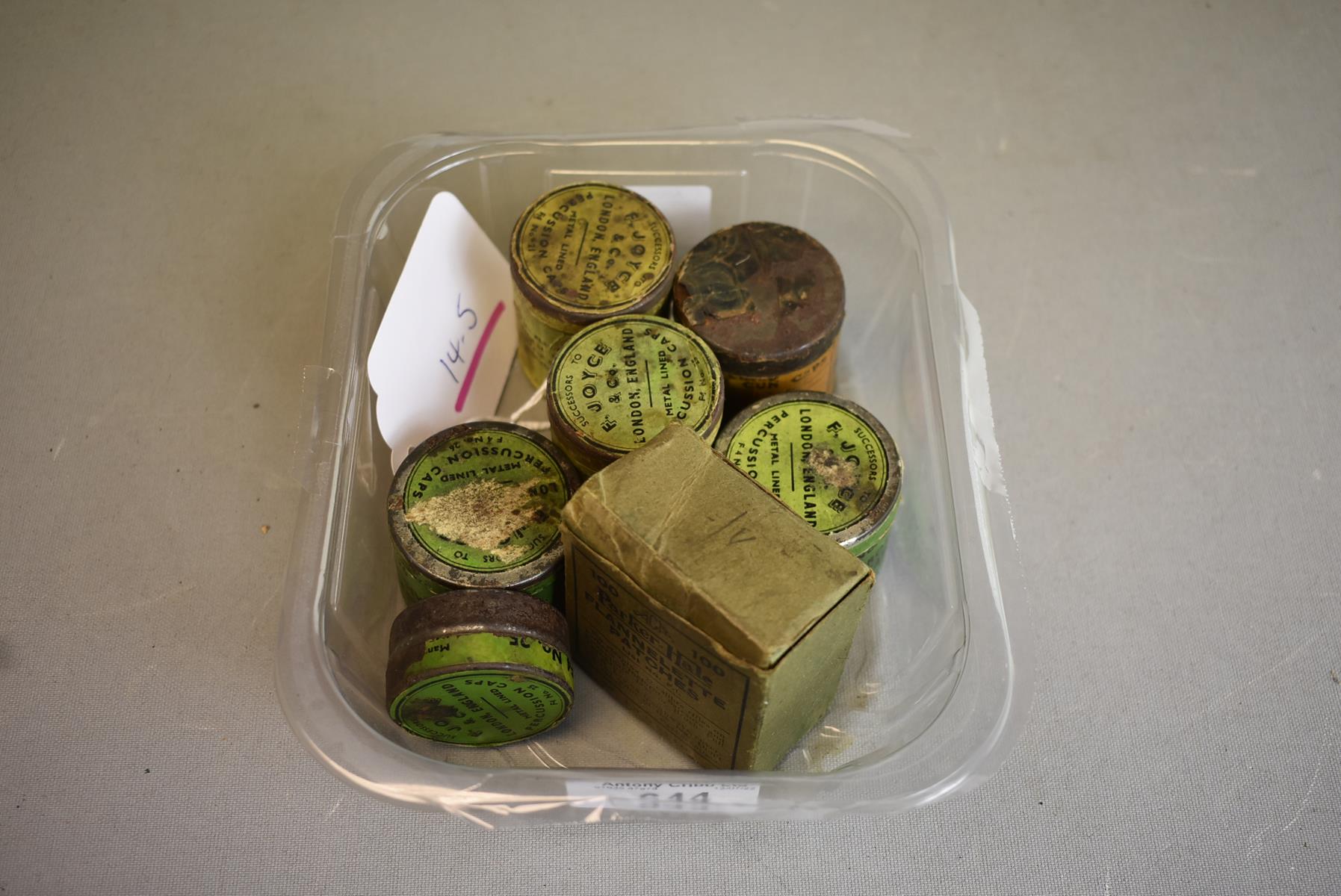 SIX VARIOUS PERCUSSION CAP TINS, together with a box of Parker Hale patches. (7) - Image 2 of 5