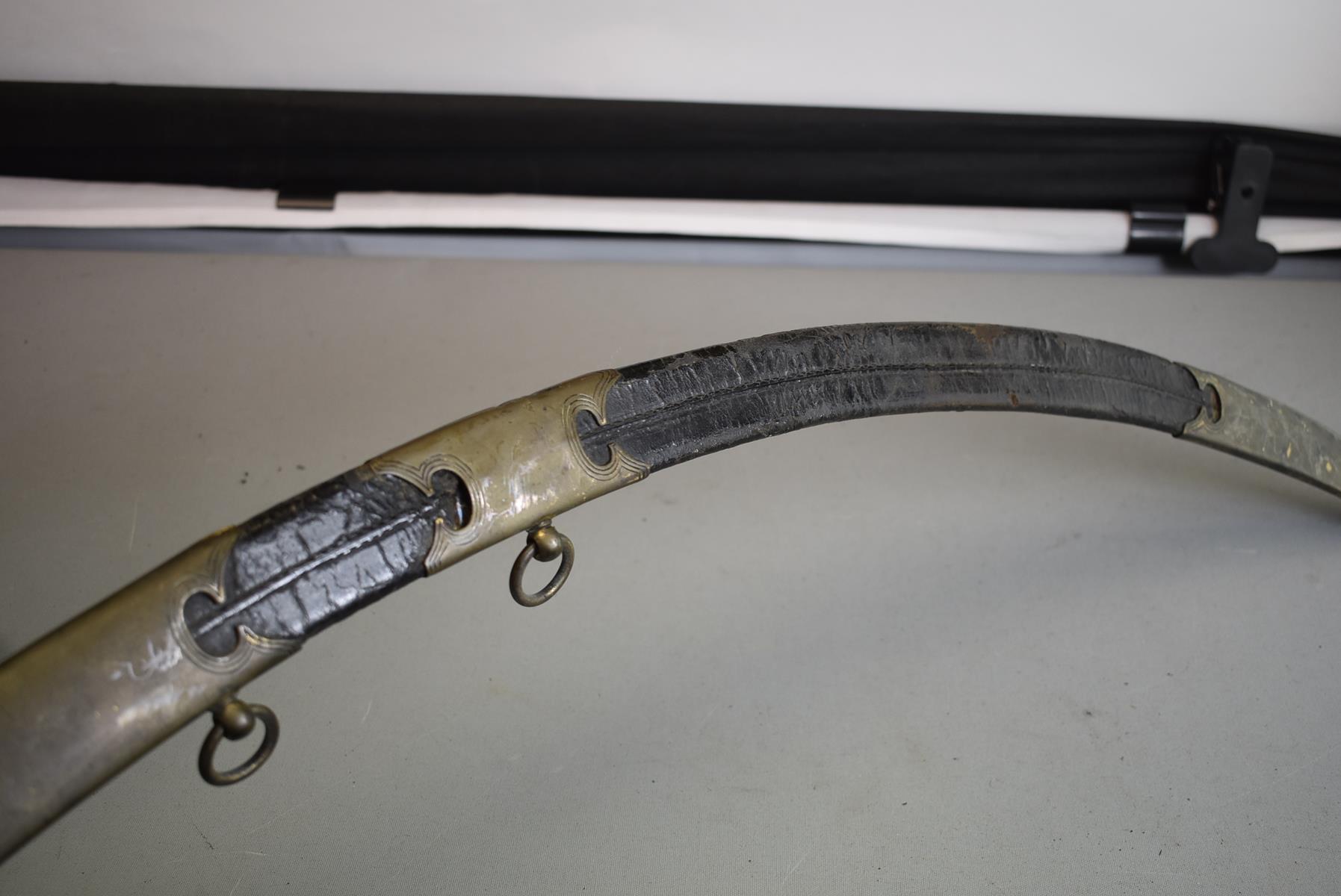 AN 1803 PATTERN INFANTRY OFFICER'S SABRE, 69cm sharply curved unfullered blade engraved with - Image 11 of 12