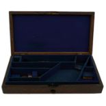 AN OAK PISTOL CASE FOR A 51 ADAMS PERCUSSION REVOLVER, the blue baize lined interior with loose lock