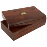 TWO VICTORIAN MAHOGANY CASES OR BOXES, the first suitable for a Colt pocket pistol, 30cm x 15.5cm